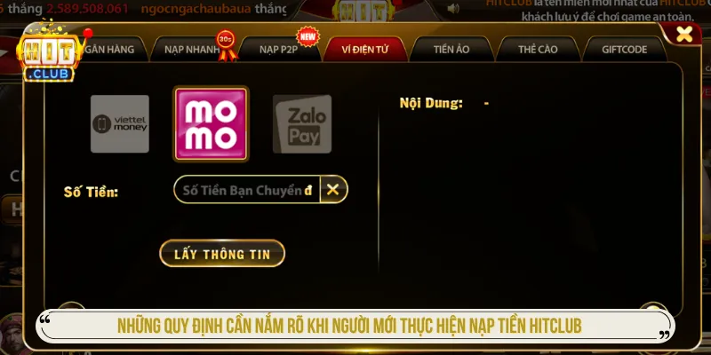 Cổng game quy định mức nạp tối thiểu và tối đa để giao dịch