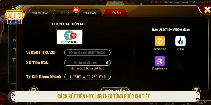 Hướng dẫn rút tiền Hitclub đơn giản